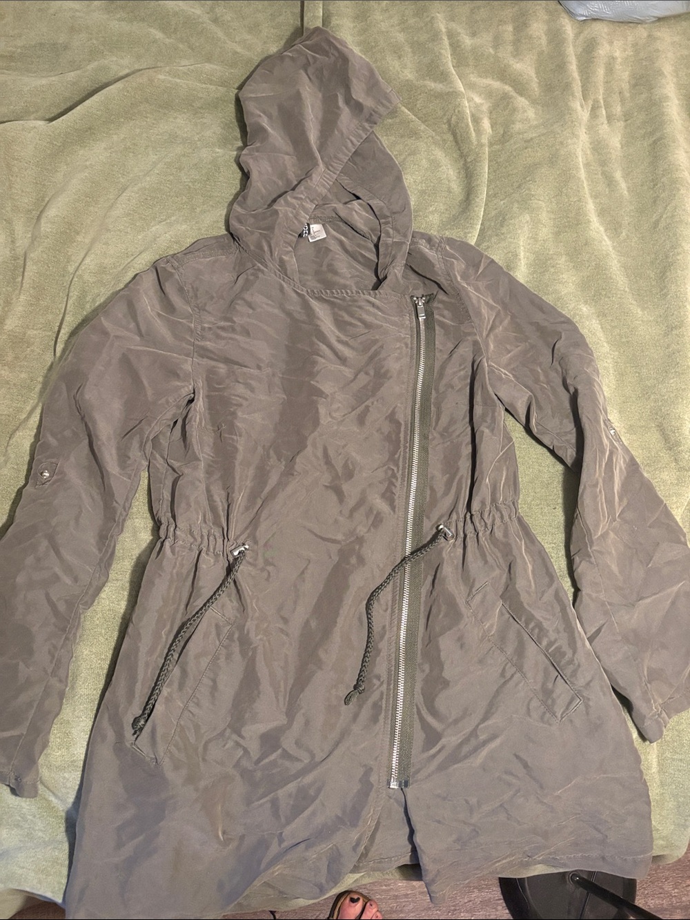 Divided Hooded Utility Jacket - Taupe